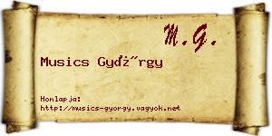 Musics György névjegykártya
